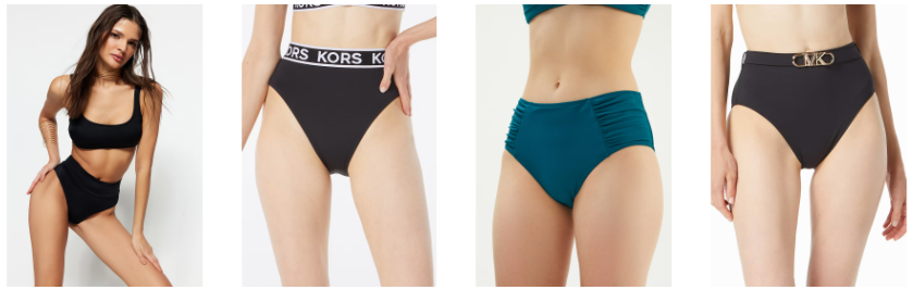 Dambikinis med hög midja