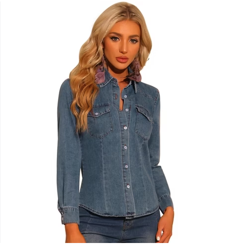 Damskjorta i denim från modora.se