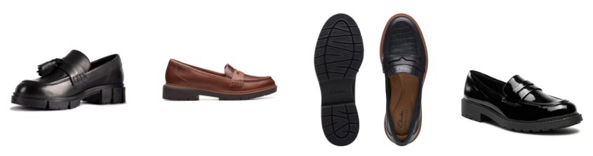  Dammokasiner och loafers Clarks