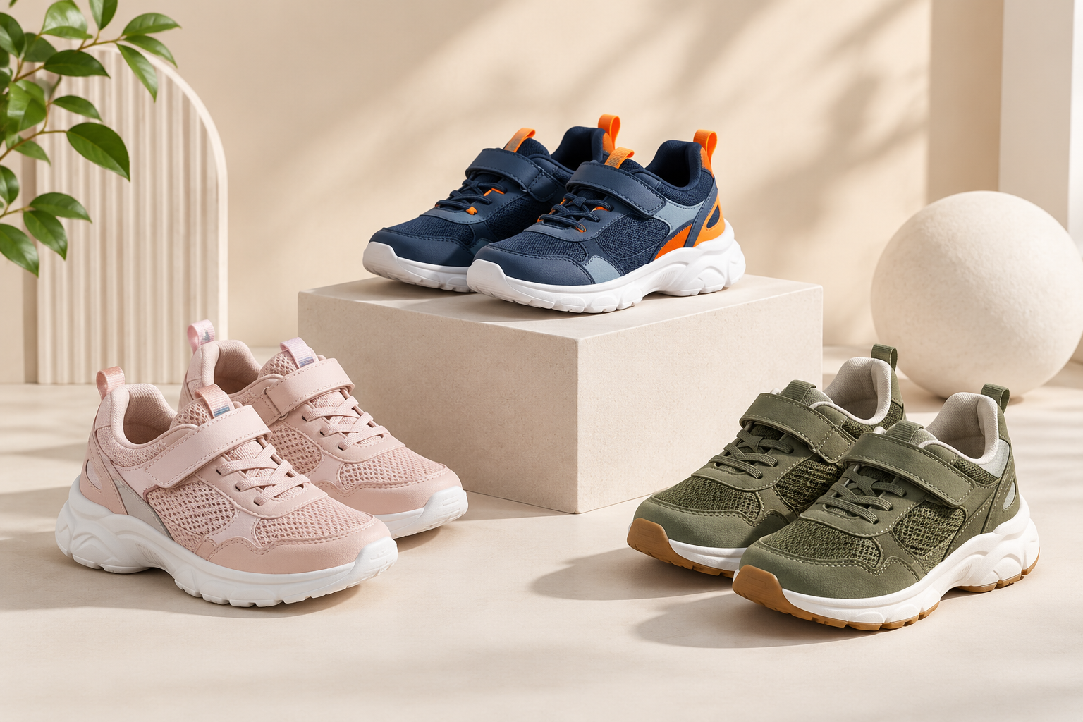 Färgglada barnsneakers och sportskor för vardagen